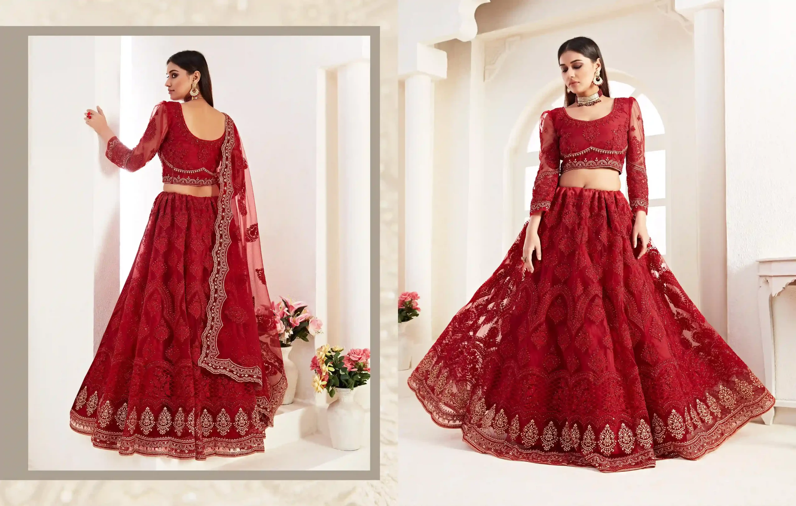 Alizeh Bridal Heritage 1008 Hit Design Butterfly Net Wholesale Lehenga — Wholesale Lehenga, Alizeh wholesale from Surat — view 3